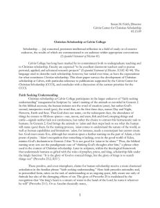 Susan M. Felch, Director Calvin Center for Christian Scholarship 05.15.09