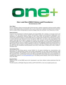One+ and One+EMEA  Revised January 2009 