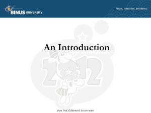 An Introduction from Prof. Goldsman’s lecture notes