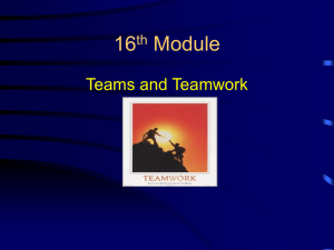 16 Module Teams and Teamwork th