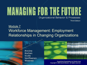 Workforce Management: Employment Relationships in Changing Organizations Module 7