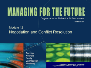 Negotiation and Conflict Resolution Module 12 PowerPoint Presentation by Charlie Cook