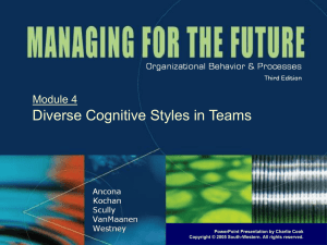 Diverse Cognitive Styles in Teams Module 4 PowerPoint Presentation by Charlie Cook