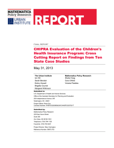 CHIPRA Evaluation of the Children's Health Insurance Program: Cross