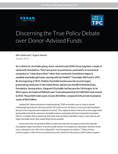 Discerning the True Policy Debate over Donor-Advised Funds