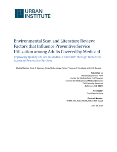 Environmental Scan and Literature Review: Factors that Influence Preventive Service