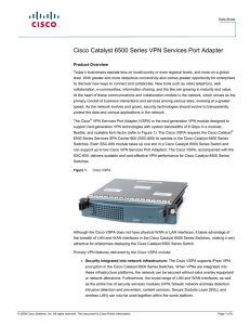 Cisco Catalyst 6500 Series VPN Services Port Adapter Product Overview