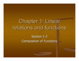 Chapter 1: Linear relations and functions Section 1 -