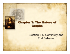Chapter 3: The Nature of Graphs Section 3-5: Continuity and End Behavior