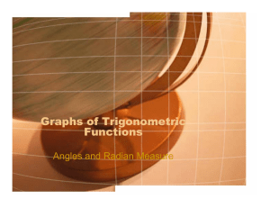 Graphs of Trigonometric Functions Angles and Radian Measure