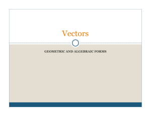 Vectors GEOMETRIC AND ALGEBRAIC FORMS