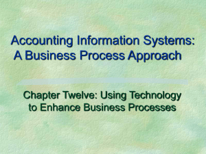 Accounting Information Systems: A Business Process Approach Chapter Twelve: Using Technology