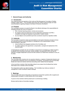 Audit &amp; Risk Management Committee Charter  1  General Scope and Authority
