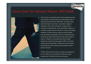China Coal Tar Industry Report, 2007-2008