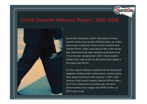 China Ceramic Industry Report, 2007-2008