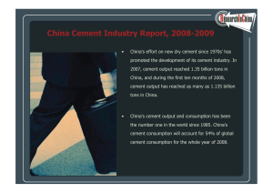 China Cement Industry Report, 2008-2009