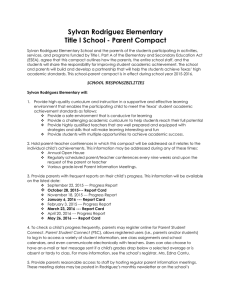 Sylvan Rodriguez Elementary Title I School - Parent Compact
