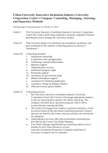 I-Shou University Innovative Incubation Industry-University Cooperation Center's Company Counseling, Managing, Assessing,