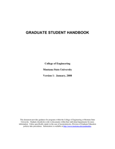 GRADUATE STUDENT HANDBOOK  College of Engineering Montana State University