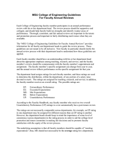 MSU College of Engineering Guidelines For Faculty Annual Reviews