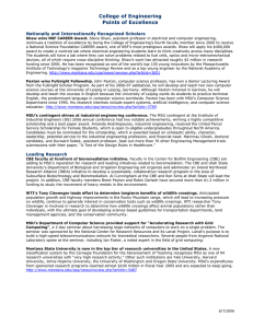 College of Engineering Points of Excellence  Nationally and Internationally Recognized Scholars