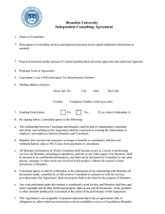 Brandeis University Independent Consulting Agreement
