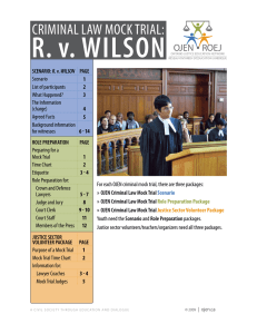 r. v. Wilson CRIMINAL LAW MOCk TRIAL: