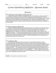 German Nationalism &amp; Unification – Document Packet  Document 1