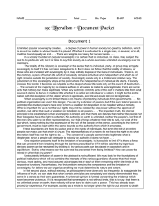 19c Liberalism – Document Packet Document 1