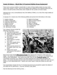 Grade 10 History – World War II Prominent Battles Group...