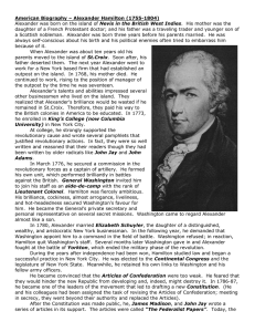 American Biography – Alexander Hamilton (1755-1804)