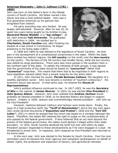American Biography – John C. Calhoun (1782 – 1850)