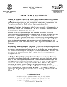 Qualified Teachers of Physical Education