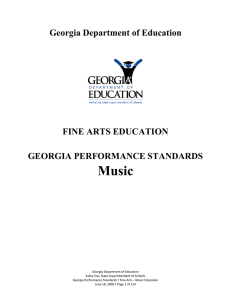 Music Georgia Department of Education  FINE ARTS EDUCATION