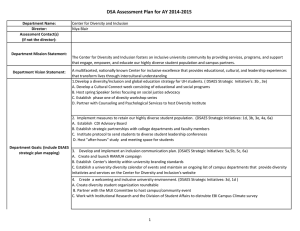 DSA Assessment Plan for AY 2014-2015