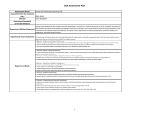 DSA Assessment Plan