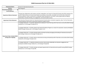 DSAES Assessment Plan for AY 2014-2015