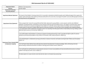 DSA Assessment Plan for AY 2014-2015