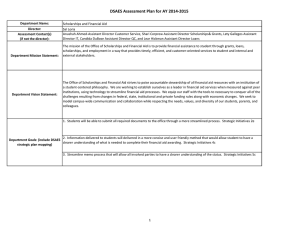 DSAES Assessment Plan for AY 2014-2015