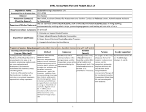 SHRL Assessment Plan and Report 2013-14