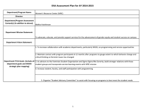 DSA Assessment Plan for AY 2014-2015