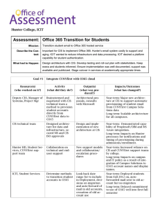 Assessment: Office 365 Transition for Students Hunter College, ICIT