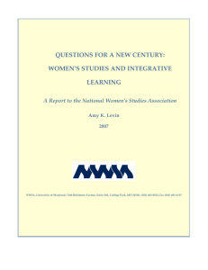 QUESTIONS FOR A NEW CENTURY: WOMEN’S STUDIES AND INTEGRATIVE LEARNING