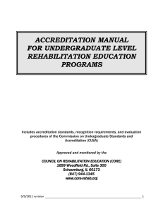 ACCREDITATION MANUAL FOR UNDERGRADUATE LEVEL REHABILITATION EDUCATION PROGRAMS