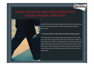 G C Global and China Agricultural Machinery Industry Report, 2009-2010