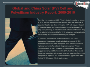 Global and China Solar (PV) Cell and Polysilicon Industry Report, 2009-2010