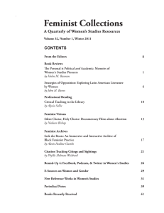 Feminist Collections A Quarterly of Women’s Studies Resources CONTENTS