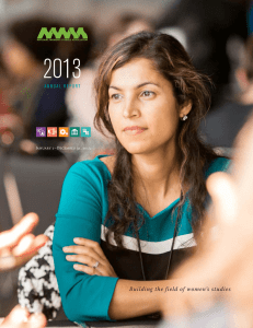 2013 Building the field of women’s studies January 1–December 31, 2013