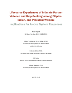 Lifecourse Experiences of Intimate Partner Violence and Help-Seeking among Filipina,