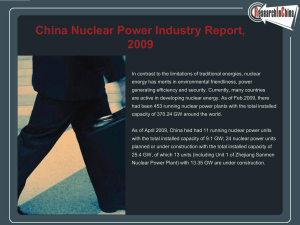 China Nuclear Power Industry Report, 2009